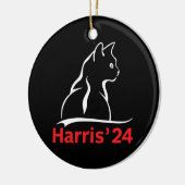 Kattendames voor Kamala Cat 2024 President Kamala Keramisch Ornament (Links)