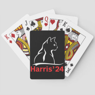 Kattendames voor Kamala Cat 2024 President Kamala Pokerkaarten
