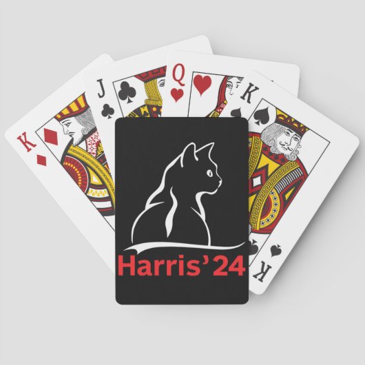 Kattendames voor Kamala Cat 2024 President Kamala Pokerkaarten (Achterkant)