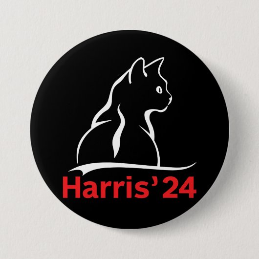 Kattendames voor Kamala Cat 2024 President Kamala Ronde Button 7,6 Cm (Voorkant)