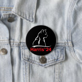 Kattendames voor Kamala Cat 2024 President Kamala Ronde Button 7,6 Cm (In situ)