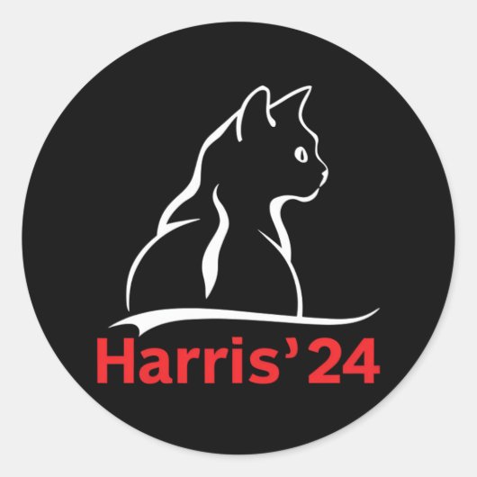 Kattendames voor Kamala Cat 2024 President Kamala Ronde Sticker (Voorkant)