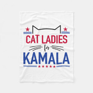 Kattendames voor Kamala Funny Cat 2024 President K Fleece Deken