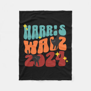 Kattendames voor Kamala Funny Cat 2024 President K Fleece Deken