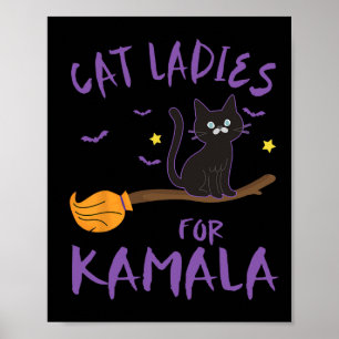 Kattendames voor Kamala Funny Cat 2024 President K Poster
