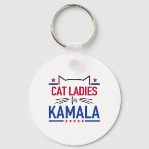 Kattendames voor Kamala Funny Cat 2024 President K Sleutelhanger