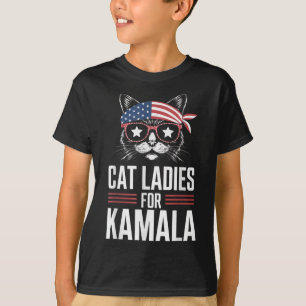 Kattendames voor Kamala Funny Cat 2024 President K T-shirt