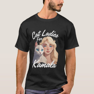 Kattendames voor Kamala Funny Cat 2024 President K T-shirt