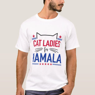 Kattendames voor Kamala Funny Cat 2024 President K T-shirt