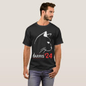 Kattendames voor Kamala Funny Cat 2024 President T-shirt (Voorkant volledig)