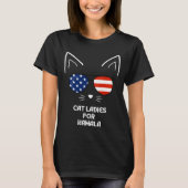 Kattendames voor Kamala Funny Cat 2024 T-shirt (Voorkant)