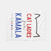 Kattendames voor Kamala Funny Cat Lover Fleece Deken (Voorkant (Horizontaal))