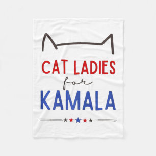 Kattendames voor Kamala Funny Cat Lover Fleece Deken