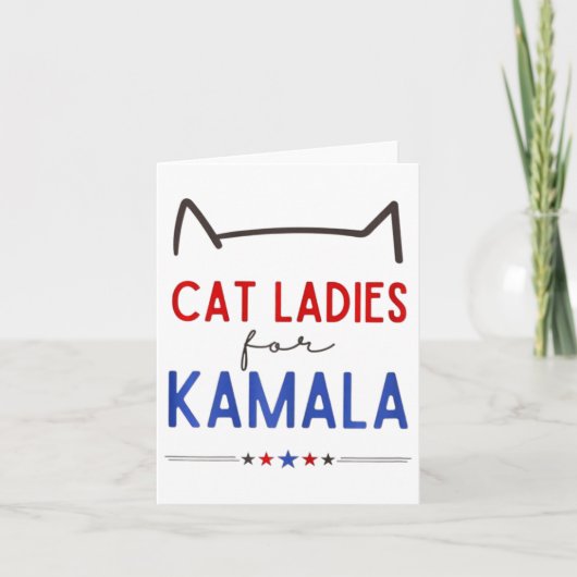 Kattendames voor Kamala Funny Cat Lover Kaart (Voorkant)