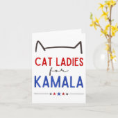 Kattendames voor Kamala Funny Cat Lover Kaart (Gele Bloem)