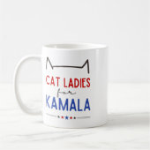 Kattendames voor Kamala Funny Cat Lover Koffiemok (Links)