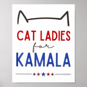 Kattendames voor Kamala Funny Cat Lover Poster