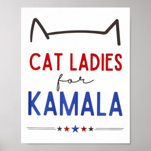 Kattendames voor Kamala Funny Cat Lover Poster (Voorkant)