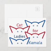 Kattendames voor Kamala Harris Ears ASCII Art Briefkaart (Voorkant / Achterkant)