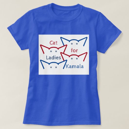 Kattendames voor Kamala Harris Ears ASCII Art T-shirt (Design voorkant)