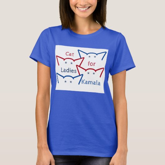 Kattendames voor Kamala Harris Ears ASCII Art T-shirt (Voorkant)