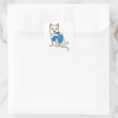 Kattendeeg Vierkante Sticker (Tas)