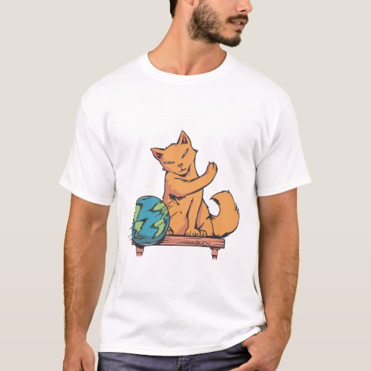 Kattendieren die met het planten spelen t-shirt (Voorkant)