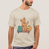 Kattendieren die met het planten spelen t-shirt (Voorkant)
