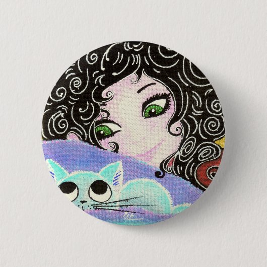 Kattendochter 1 ronde button 5,7 cm (Voorkant)
