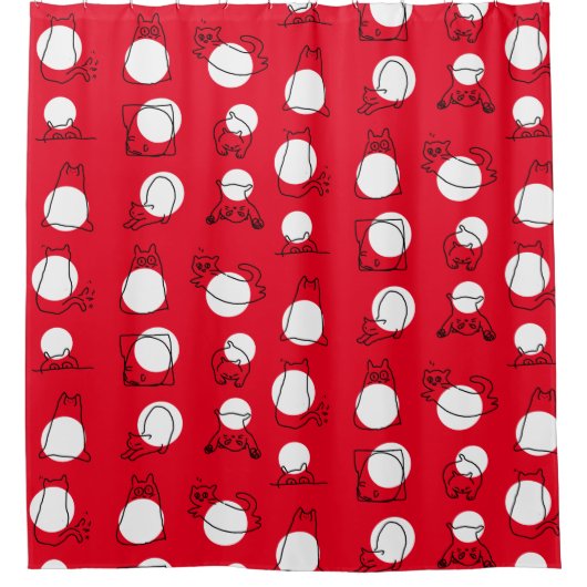Kattendoppen Douchegordijn (Voorkant)
