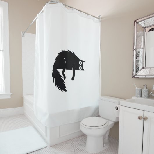 Kattendouche gordijn cadeau voor kattenliefhebbers (In situ)