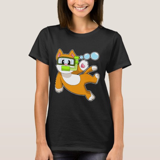 Kattenduiker snorkel t-shirt (Voorkant)