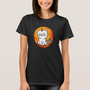 Katteneenhoorn Regenboog Fantasie  Kitten Vuur Kle T-shirt