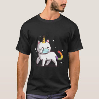 Katteneenhoorn Regenboog Gezichtsmasker Grappige K T-shirt