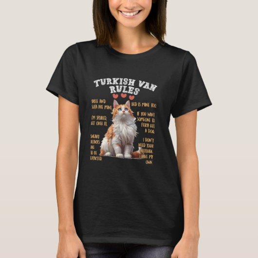 Katteneigenaren TURKISH VAN RULES Grappige Turkse  T-shirt (Voorkant)