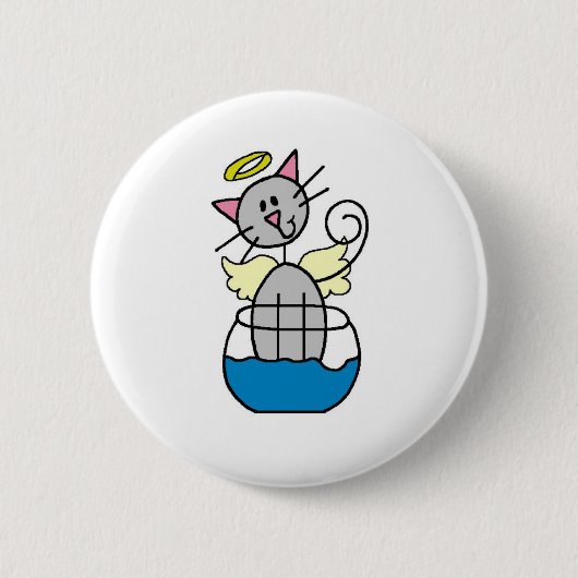 Kattenengel Knop Ronde Button 5,7 Cm (Voorkant)