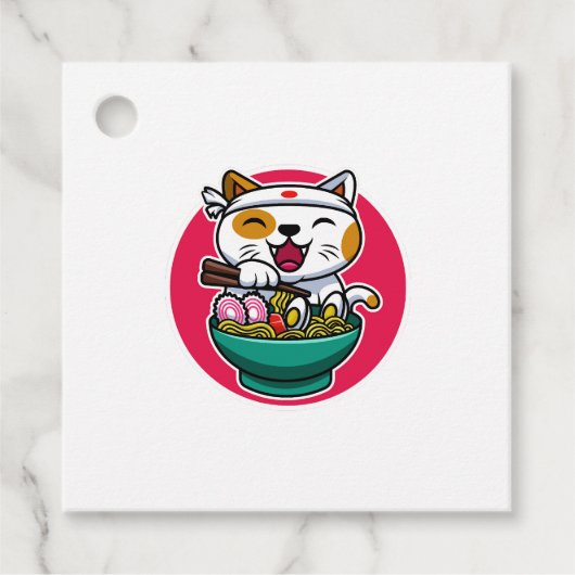 kattenetende spaghetti bedankjes labels (Voorkant)