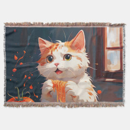 Kattenetende spaghetti deken