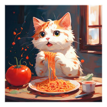 Kattenetende spaghetti