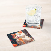 Kattenetende spaghetti kartonnen onderzetters (Insitu)