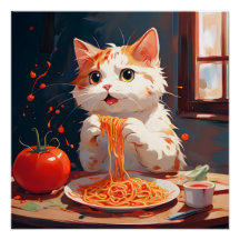 Kattenetende spaghetti