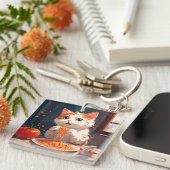 Kattenetende spaghetti sleutelhanger (Voorkant Rechts)