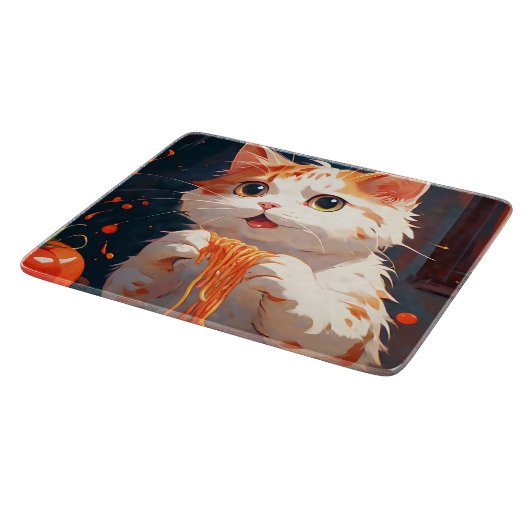 Kattenetende spaghetti snijplank (Hoek)