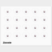 Kattenetende sushi hart sticker (Vel)
