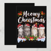 Kattenfamilie bijpassende kerstpyjama's Sinterklaa Feestdagenkaart (Voorkant / Achterkant)