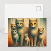 Kattenfamilie Briefkaart (Voorkant / Achterkant)