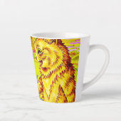 Kattenfamilie in de tuin latte mok (Rechts)