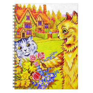 Kattenfamilie in de tuin notitieboek