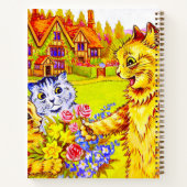 Kattenfamilie in de tuin notitieboek (Achterkant)