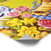 Kattenfamilie in de tuinbouw Louis Wain Poster (Hoek)